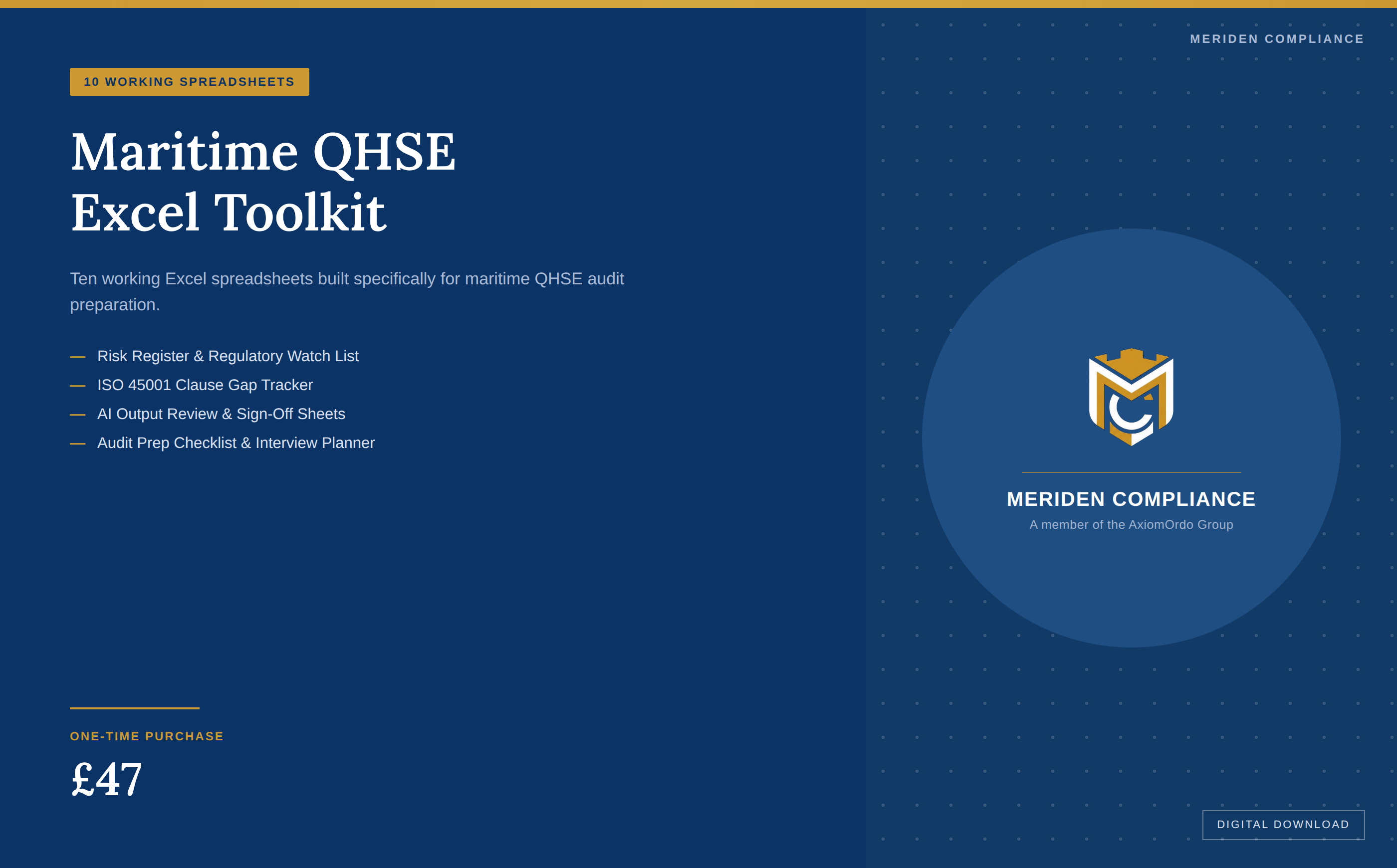Maritime QHSE Excel Toolkit — 10 Spreadsheets